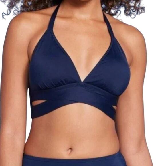 Kona Sol Other - Kona Sol Bikini Top Halter Top Swimwear Cutout Womens XL Navy Blue 0583